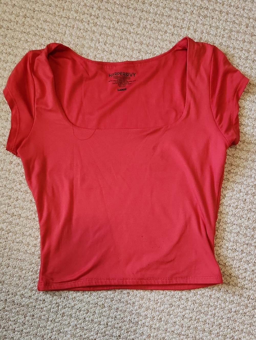 Harper Red Scoop Neck Crop Top